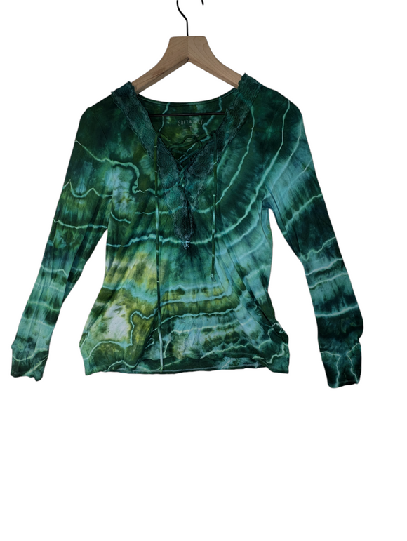 Medium lace up long sleeve top