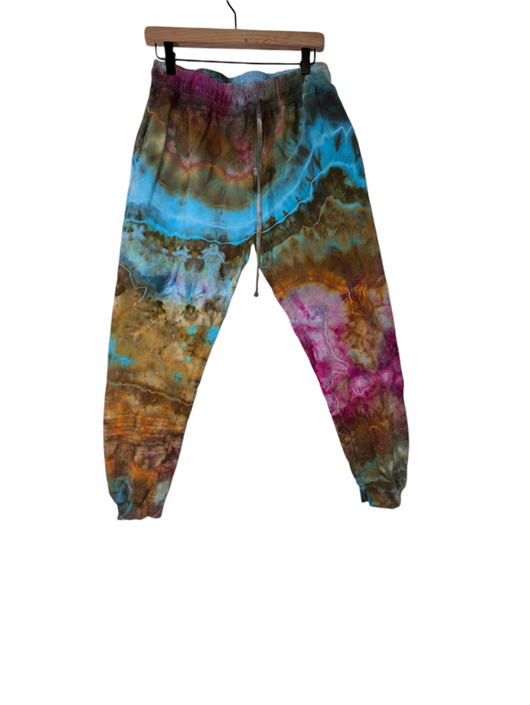 Large acid wash joggers