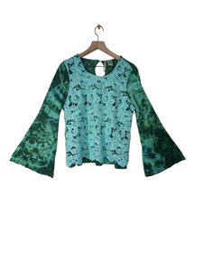 Large lace bell sleeve top