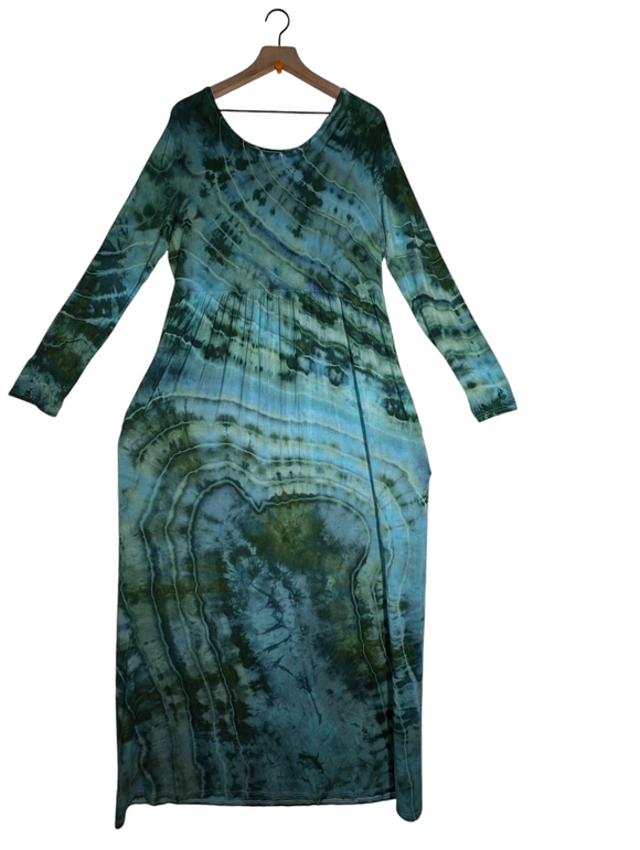 2XL long sleeve maxi dress with pockets