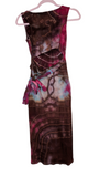 Small ribbed open back tie bodycon dress