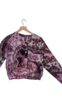 Medium cropped button down French terry sweatshirt