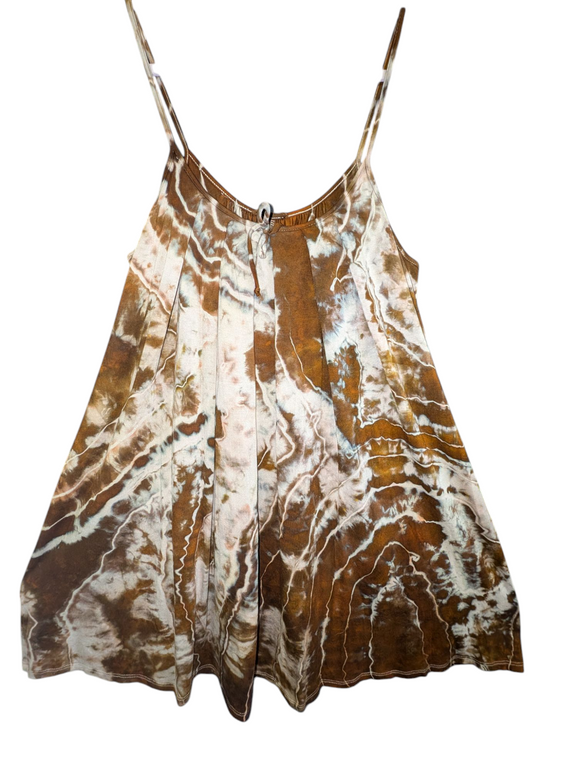 Large spaghetti strap pleated dress