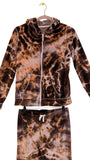 Medium velour zip up hoodie with pants set