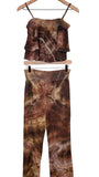 Medium flounce top and flare pant set
