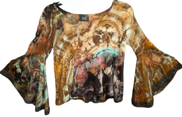 XS bell sleeve cropped top