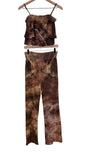 Medium flounce top and flare pant set