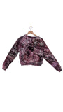 Medium cropped button down French terry sweatshirt