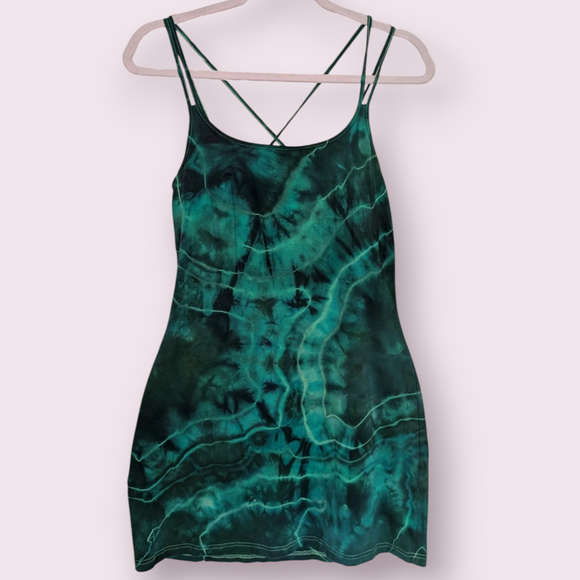 Medium criss cross strap dress with built in bra