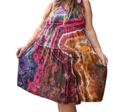 Medium tiered dress with tinsel