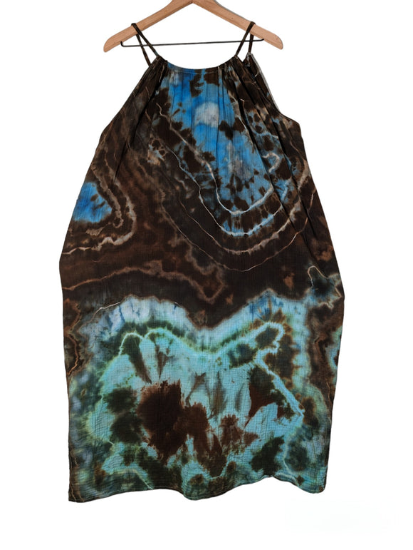 Large/XL cotton gauze halter dress