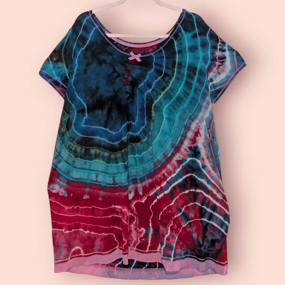 1X chiffon trim nighty