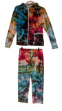 Small velour zip up hoodie and pants set