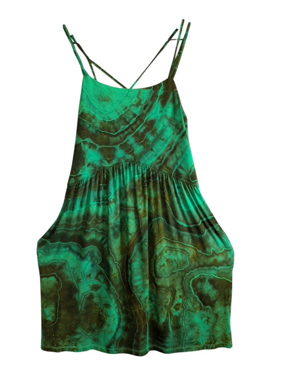 Small strappy fit and flare dress with pockets