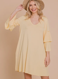 Medium ruffle sleeve dress with pockets