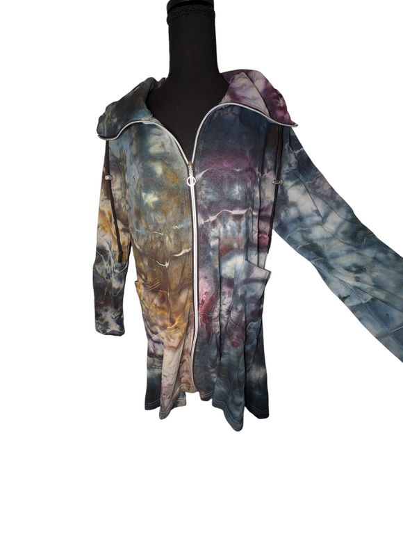 Large tunic zip up jacket