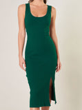 Small ribbed open back tie bodycon dress