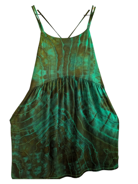 Medium strappy fit and flare dress with pockets
