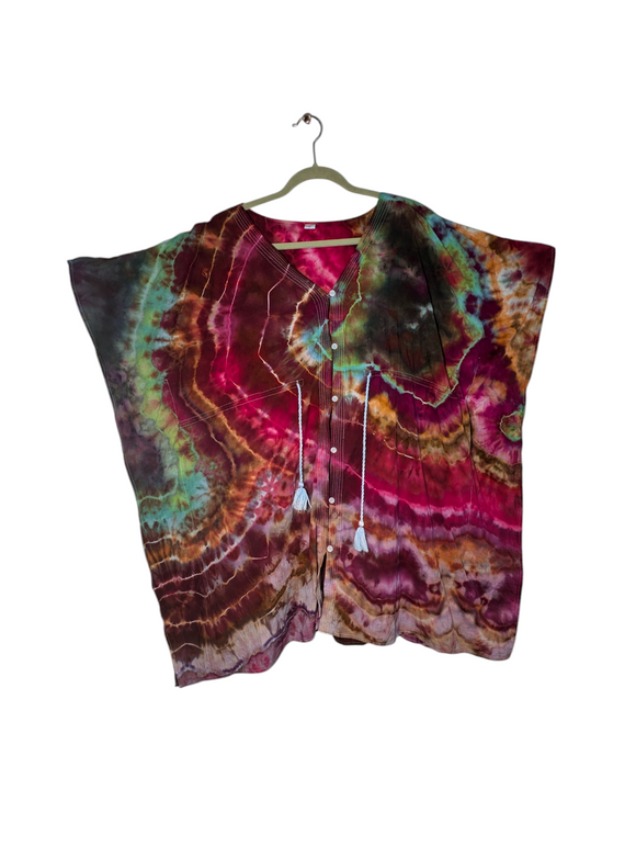 Large kimono dress with tassels