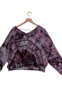 Small cropped French terry v neck sweatshirt